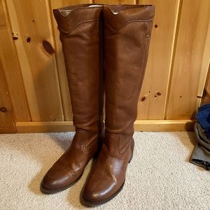 Frye Cara Roper tall leather boots - saddle